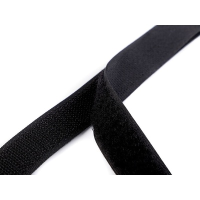 Suchý zip háček + plyš šíře 20 mm, velké, 2 černá
