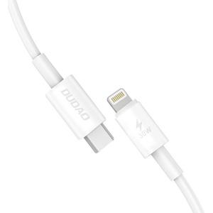 Dudao Fast Charging USB-C to Lightning Cable PD 30W - USB-C към Lightning кабел за Apple устройства с Lightning порт (100 см) (бял) (L6W)