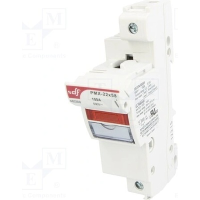 DF ELECTRIC 485308 Zásuvka; 22x58mm; na přípojnici DIN; 100A; 690VAC; Póly: 1; 750VDC