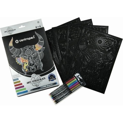 Omaľovánka Centropen 9390 black súprava 4+6