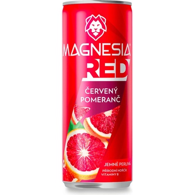 Magnesia Red ochucená minerální voda Červený pomeranč 4 x 0,33 l