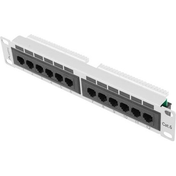 Lanberg patch panel 12port 1U 10" CAT. 6, grey (PPU6-9012-S)