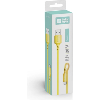 Colorway CW-CBUC043-Y USB - TYPE-C, 2.4A, 1m, žlutý