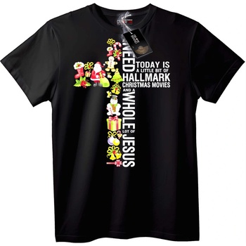 NOONEBRAND Тениска Hallmark Коледа и Исус - L, White