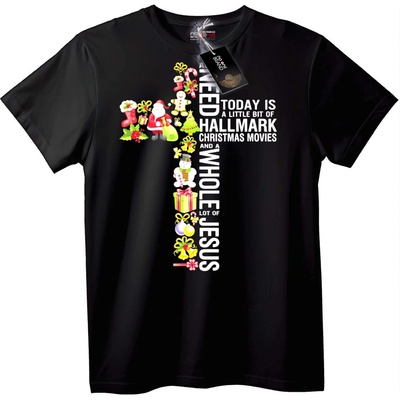 NOONEBRAND Тениска Hallmark Коледа и Исус - L, White