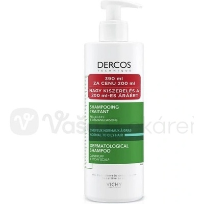 Vichy Dercos Anti-dandruff DS Šampón proti lupinám na normálne až mastné vlasy 390 ml šampón