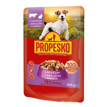 Partner in Pet Food Пауч за куче propesko 78% хапки месо, говеждо и заек - 0, 100 кг