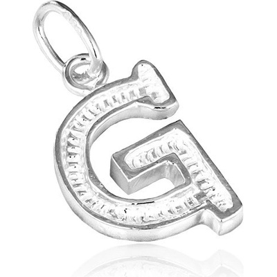Šperky eshop Přívěsek ze stříbra 925 vyřezávané písmeno G AB5.12