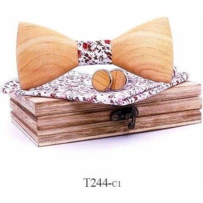 Mahoosive s kapesníčkem a manžetovými knoflíčky T241 dřevěný