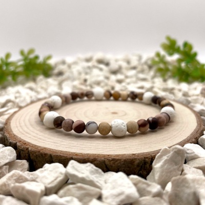 Certom Minerální náramek zebra jaspis a bílá láva | Síla a očista 0172