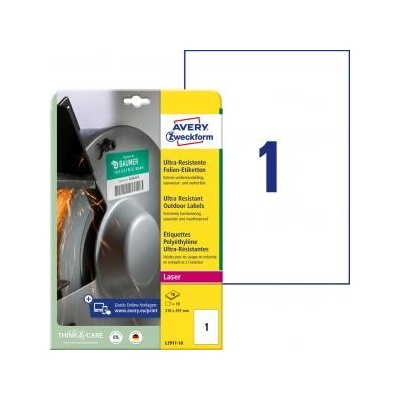 Etikety Avery 210x297 mm, ultra odolné biele Avery Zweckform