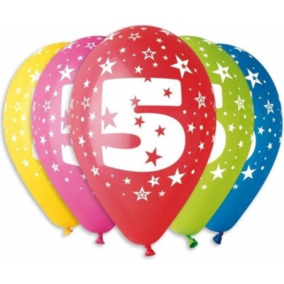 SMART Balónky s potlačou čísla "5" v 30cm