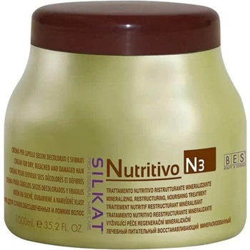 Bes beauty & science Подхранваща маска за суха и изтощена коса BES Silkat Nutritivo Mask N3 1000ml