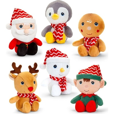 Keel Toys Keeleco, Плюшени коледни играчки с шалчета, 15 см, Keel Toys