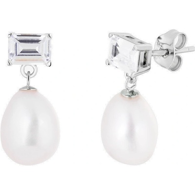 Preciosa Elegantné náušnice s perlou a kubickými zirkónmi Glam Glamour 5415 01