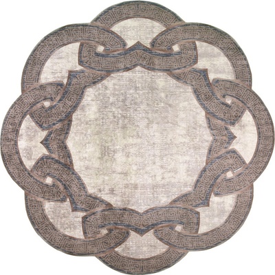 Vitaus Бежов кръгъл килим ø 100 cm - Vitaus (FGR-S415-Yuvarlak-100x100)