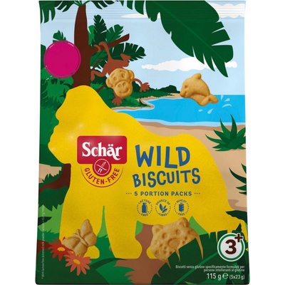 Schär SCHAR Wild Biscuits bezlepkové sušenky ve tvaru zvířátek 115 g 5 x 23 g