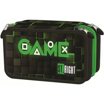 St. Majewski St. Right Green Game ученически несесер с 3 ципа, ПЪЛЕН