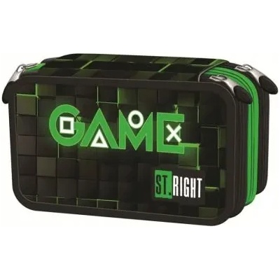 St. Majewski St. Right Green Game ученически несесер с 3 ципа, ПЪЛЕН