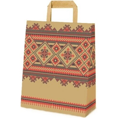 Натурална хартиена чанта " Шевица" 28+12/33 стек 25БР (Е/3461)