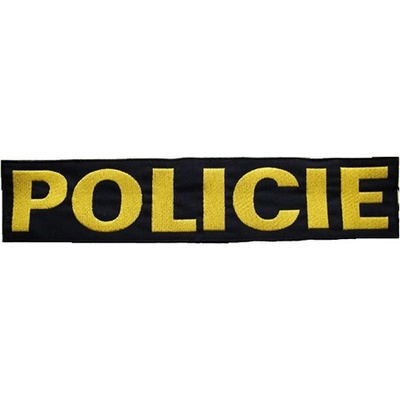 NAVYS Nášivka POLICIE velká ČERNÁ se žlutou nití VELCRO