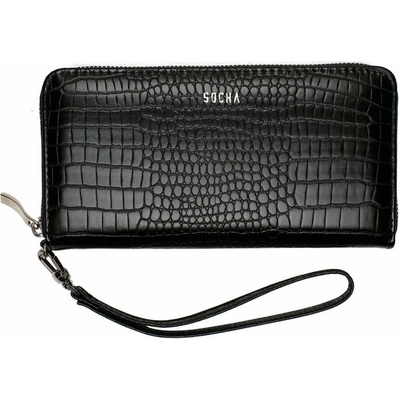 Dámská croco na zip Socha SO-078 Black