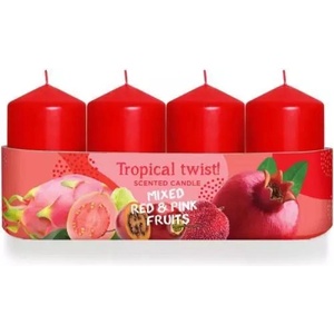 Bartek Candles Свещи Bartek цилиндър 40x70 тропически усукани червени 240 г