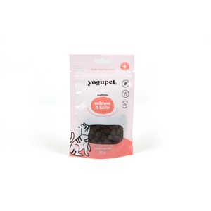 Yogupet Супер вкусни лакомства за котки със сьомга и кефир, без зърно и без глутен Yogupet 50gr - 9 от 10 котки се влюбват в тях