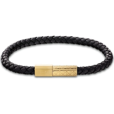 Calvin Klein Černý kožený náramek Industrial Facets 35100087