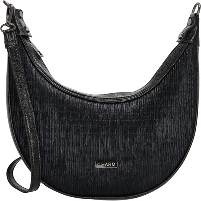Charm London Elegantný moon bag Kingsway čierna