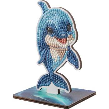 Craft Buddy Комплект за диамантена бродерия Craft Buddy - Crystal Art Buddies, Делфин (CBCAFGR-31GEN046)