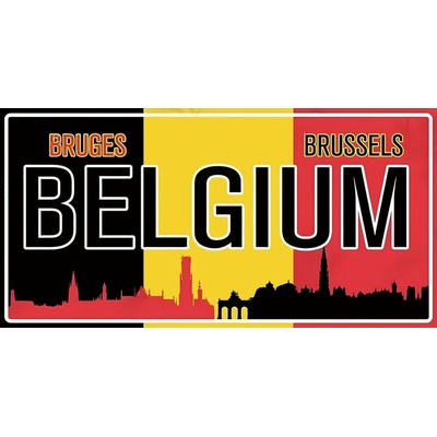 Ceduľa značka Belgium Brussels Bruges
