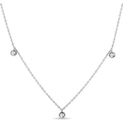 Klenota z bílého zlata s bezel diamanty k0660022