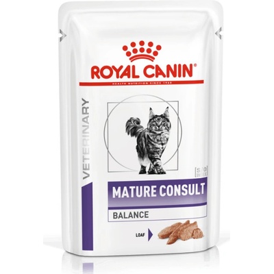 Royal Canin Veterinary Health Nutrition Cat Mature Consult Balance Loaf 12 x 100 g