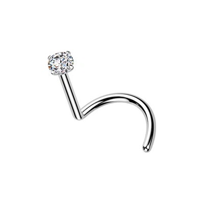 Šperky4U Luxusní piercing do nosu Moissanit 0.06ct (2,5mm), TITAN - TM008-025