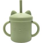 Lorelli Силиконова чаша с дръжки и сламка Lorelli - Natural, Fresh Green