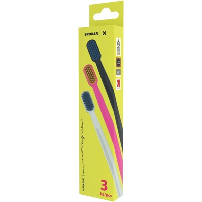 Spokar X Supersoft Bílá/modrá + Růžová/žlutá + Šedá/modrá 3 ks
