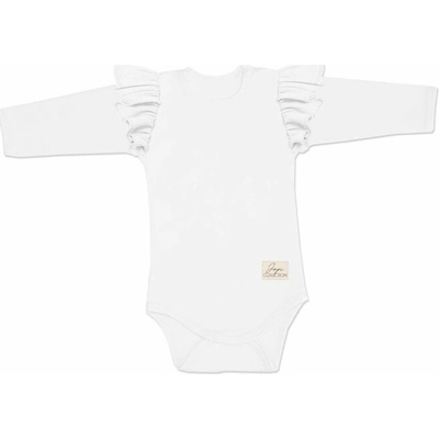 Detské body pre dievčatá volán SHINE GIRL s dlhým rukávom Biela