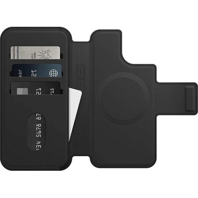 OtterBox MagSafe Folio Case - елегантен кожен калъф тип портфейл за iPhone 14 Pro Max (черен)