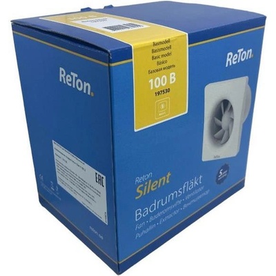ReTon Вентилатор Silent HT ф100мм, цвят Бял, 83м3/ч, 5.2W, 25dB, сензор за влага и клапа - V197532 (V197532)