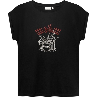 DEDICATED Дамска тениска DEDICATED Women's T-Shirt Visby Meow T-shirt - Black (916-2825-0112)