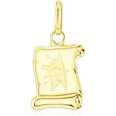 Gemmax Zlatý přívěsek na pergamenu s gravírováním znamení STŘELEC GUPYN 43101