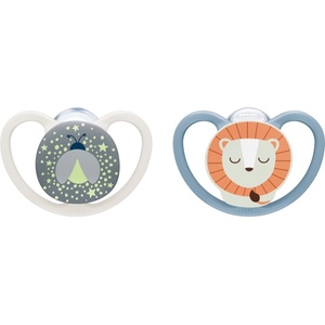 Nuk Perfect Match Air Night 6-18 m биберон Firefly/Lion 2 бр