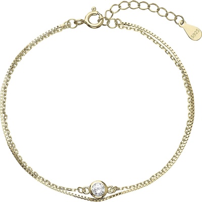 Pavona pozlacený stříbrný se zirkonem 63006