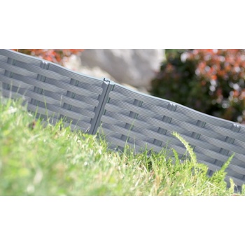 Prosperplast obrubník Ratan 3,9 m šedá set 5 ks
