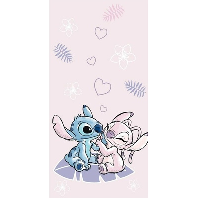 MLC Plážová osuška Lilo & Stitch motív Stitch & Angel 70 x 140 cm