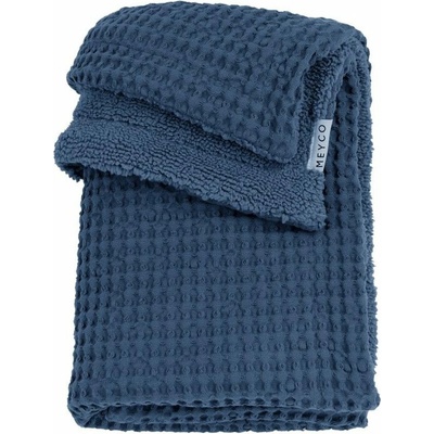 Meyco Deka Waffle Teddy fleece Indigo