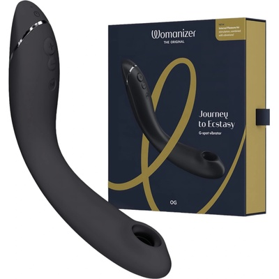 Womanizer OG - акумулаторен 2в1 въздушно-вълнов вибратор (черен)
