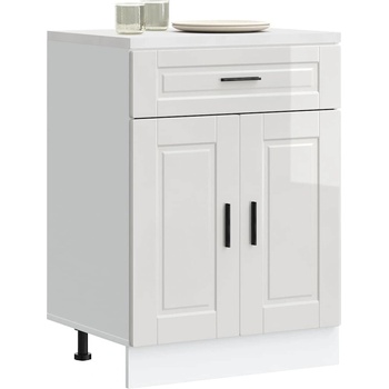 vidaXL Кухненски шкаф Porto, бял гланц, инженерно дърво (853969)