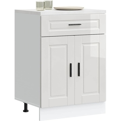 vidaXL Кухненски шкаф Porto, бял гланц, инженерно дърво (853969)